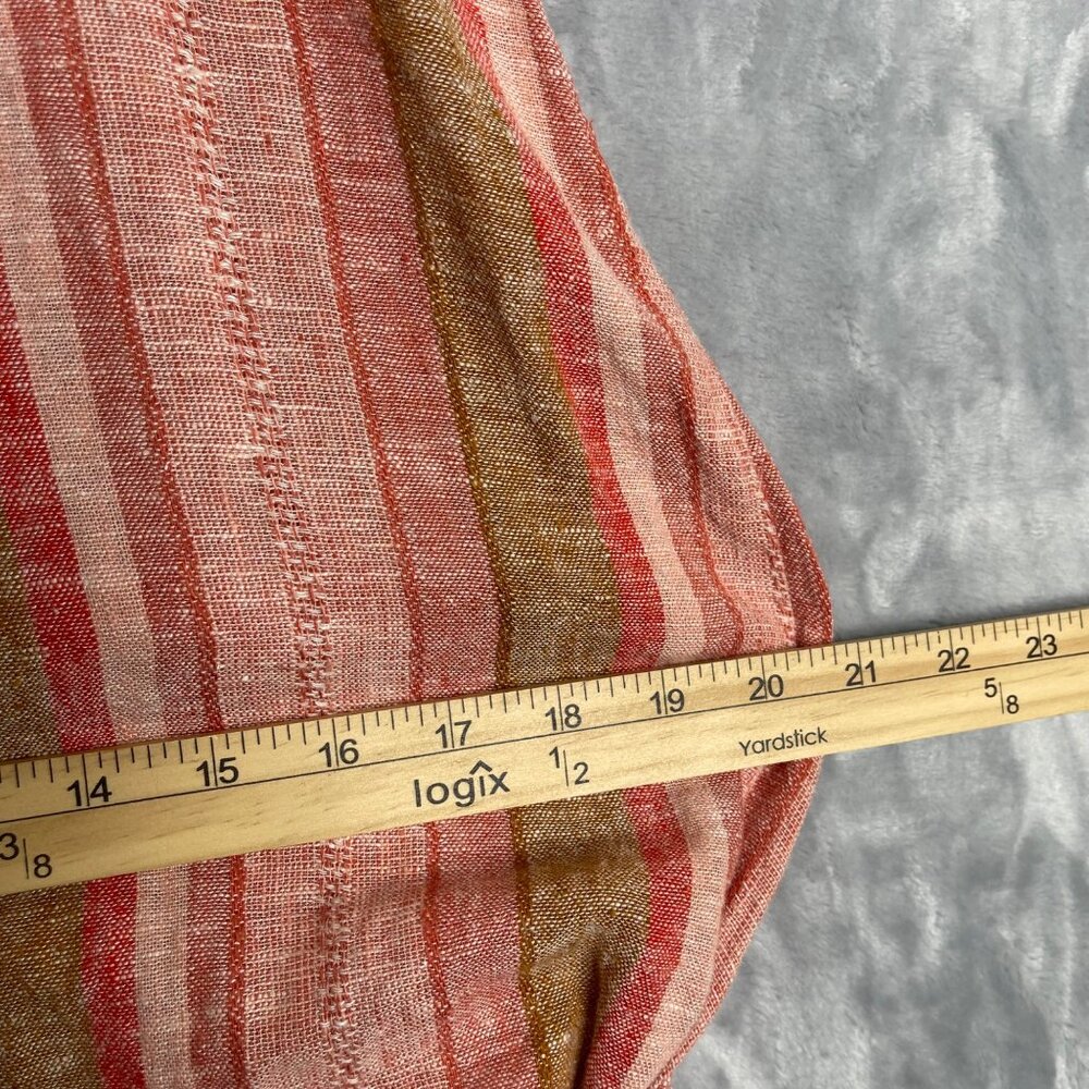 Anthropologie Drew Morgan Linen Tie Dress Womens M‎ Pink Multi Faux Sarong - Picture 7 of 9